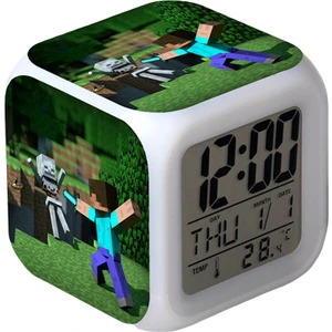 Wekity Anime Çalar Saat Tek Parça LED Kare Saat Zaman, Sıcaklık, Alarm, Tarih ile Dijital Çalar Saat (Yurt Dışından)