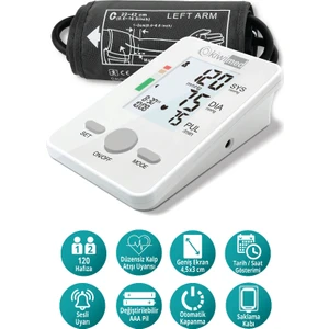 Dijital Tansiyon Aleti Üst Koldan Ölçer , Nabız Ölçer, 2 x 120 Ölçüm Hafıza Saklama Çantalı