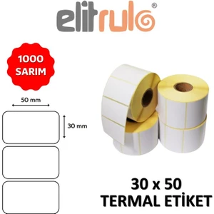 Elit Rulo Barkod Etiketi 30X50 Termal - 1000 Adet
