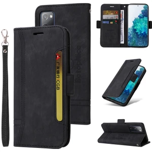 Yihang Boutique Samsung Galaxy S20 Fe Bilek Kayışlı Flip Cüzdan Telefon Kılıfı Pu Deri Kart Yuvası Kılıfı (Yurt Dışından)
