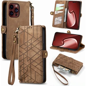 Yihang Boutique Apple iPhone 15 Pro Max Cüzdan Kılıf Kelebek Kabartmalı Pu Deri Kickstand Kart Yuvaları Flip Folyo Kapak (Yurt Dışından)