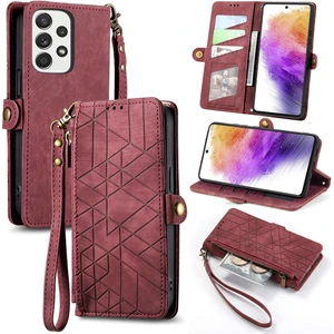 Yihang Boutique Samsung Galaxy A73 5g Cüzdan Kılıf Kelebek Kabartmalı Pu Deri Kickstand Kart Yuvaları Flip Folyo Kapak (Yurt Dışından)