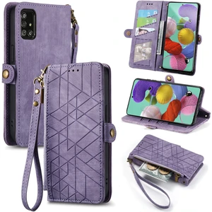 Yihang Boutique Samsung Galaxy A71 5g Cüzdan Kılıf Kelebek Kabartmalı Pu Deri Kickstand Kart Yuvaları Flip Folyo Kapak (Yurt Dışından)