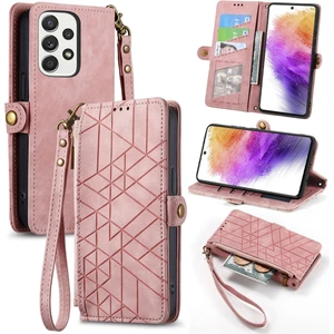 Yihang Boutique Samsung Galaxy A73 5g Cüzdan Kılıf Kelebek Kabartmalı Pu Deri Kickstand Kart Yuvaları Flip Folyo Kapak (Yurt Dışından)