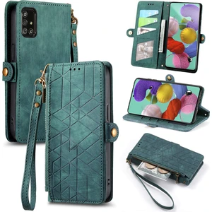 Yihang Boutique Samsung Galaxy A71 5g Cüzdan Kılıf Kelebek Kabartmalı Pu Deri Kickstand Kart Yuvaları Flip Folyo Kapak (Yurt Dışından)