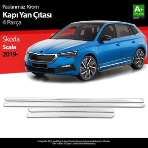 S Dizayn Skoda Scala Krom Kapı Yan Çıtası 4'lü 2019 Üzeri