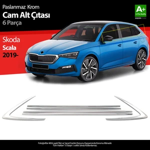 Skoda Scala Krom Cam Çıtası 6 Parça 2019 Üzeri