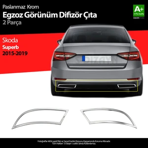 Skoda Superb Krom Egzoz Çıkışı 2 Parça 2015-2019
