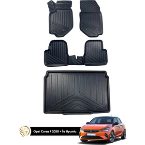 Opel Corsa F 3D Havuzlu Oto Paspas ve Bagaj Havuzu Dizayn Seti