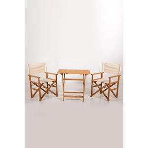 Meya Dekor Bahçe&balkon&teras&cafe 3'lü Rejisör Masa-Sandalye Takımı (60X80CM Masa)