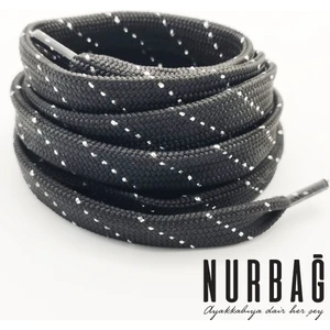 Nurbağ Dokuma Spor Ayakkabı Siyah Desenli Bağcık 90 cm 1 Çift BS07