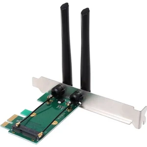 Pc Için Harici 2 Antenli Kablosuz Kart Wifi Mini Pcı-E Express - Pcı-E Adaptörü (Yurt Dışından)