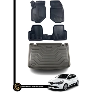 Renault Clio 4 3D Havuzlu Oto Paspas ve Bagaj Havuzu Dizayn Seti