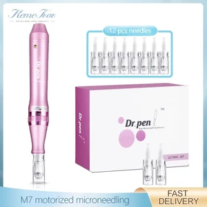 Nano 5d 10PCS Elektrikli Dr. Pen Ultima M7 12 Adet Iğneler Profesyonel Derma Kalemi Nanoiğneler Dövme Makinesi Mezoterapi Cilt Bakımı Aracı Spa Bakımı (Yurt Dışından)