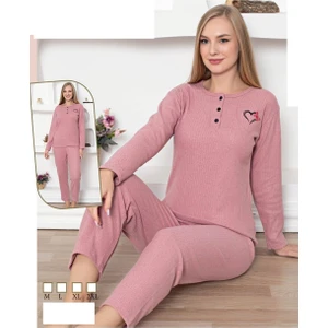 Kışlık Sıcak Tutan Love Nakışlı Pijama Takımı