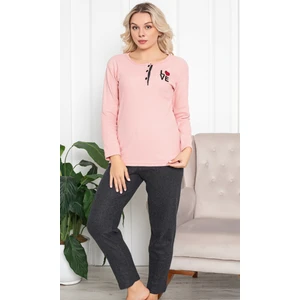 Kışlık Sıcak Tutan Love Nakışlı Pijama Takımı