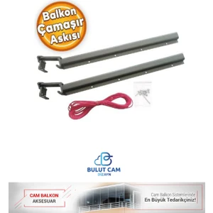 Bulut Dizayn Çamaşır Kurutma Askısı Alüminyum Küpeşte Askılığı Kurutmalık (Bronz,ant.gri,eloksal) Kare 6x2.5 cm