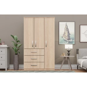 Gm 302-S Ece Lüx 3 Kapı 3 Çekmeceli Sonomo Gardırop