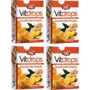Vitdrops Portakal Aromalı Ballı Boğaz Pastili Zencefil Bal Propolis 12 x 4