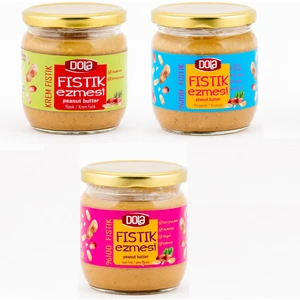 Fıstık Ezmesi Seti 3'lü Glutensiz, Parçacıklı-Klasik-Şekersiz Fıstık Ezmesi