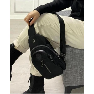 Klinkır Kumaş Unisex Üç Bölmeli Omuz Çantası Bodybag 6782