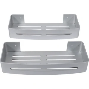 2 Adet Uzay Alüminyum Banyo Köşe Rafı Kozmetik Raf Duvara Monte Depolama Rafı Banyo Havlusu Askısı Tuvalet Çok Fonksiyonlu Depolama Rafı Kanca (Yurt Dışından)