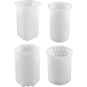 Silikon Mum Kalıbı, 4'lü Silikon Kalıp Paketi, 3D Silikon Kalıplar, Dökme Seti Için Mum Kalıpları (Yurt Dışından)