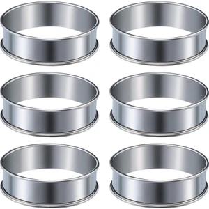 6 Adet Muffin Tart Yüzükler Çift Haddelenmiş Tart Yüzük Paslanmaz Çelik Muffin Yüzükler Gıda Yapımı Için Metal Yuvarlak Halka Kalıp (Yurt Dışından)