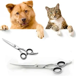 Profesyonel Kavisli ( Oval) 7 Inç Pet Kedi Köpek Evcil Hayvan Saç Tüy Kesme Şekil Verme Makası