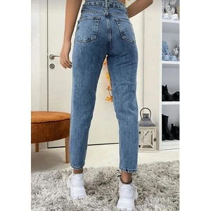 Likralı Mom Jean Pantolon
