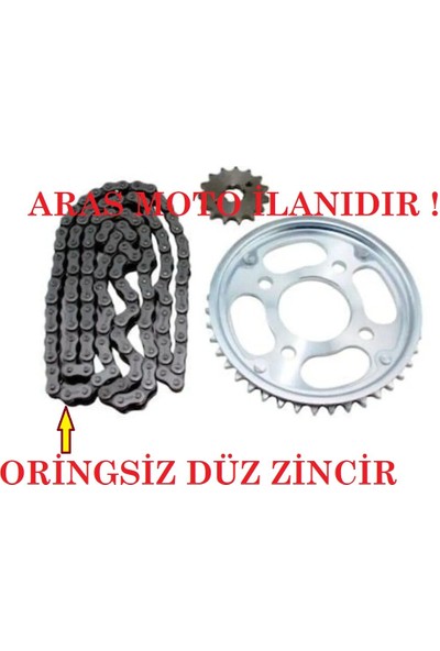 Aras Moto Honda Cbr 125 Zincir Dişli Seti 2011-2017 (Zincir Oringsiz Düz Zincir ) Arasmoto