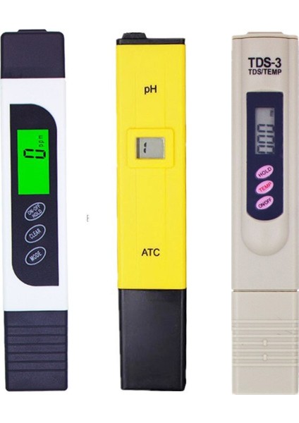 3 Adet Tds Ölçüm Aracı Tds Ec Test Cihazı + Ph Metre Su Asit Test Cihazı Kalite Testi (Yurt Dışından)