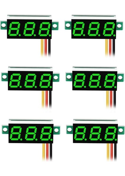 Adet Yeşil Dijital Mini Dijital Voltmetre Dc 0.28 Inç Üç Hatlı Dc 0-100 V Mini Dijital Voltmetre Ölçer Test Cihazı (Yurt Dışından)