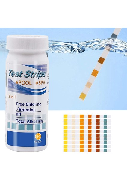50 Adet Ph Test Şeritleri Su Klor Asitliği Alkalinite Turnusol Test Cihazı Kağıt Akvaryumlar Yüzme Havuzu Içme Suyu Test Kağıdı Kiti (Yurt Dışından)