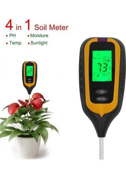 3/4 In 1 Dijital Toprak Nem Ölçer Ph Ölçer Sıcaklık Güneş Işığı Test Cihazı Bahçe Çiftliği Çim Için LCD Ekran ile 40% Kapalı (Yurt Dışından)
