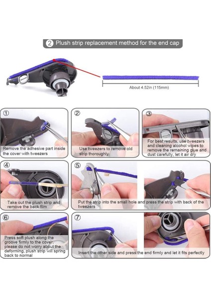 Yumuşak Peluş Şeritler Alt Şerit V6 V7 V10 V11 Elektrikli Süpürge Yumuşak Silindir Kafası Yedek Aksesuar Parçaları (Yurt Dışından)