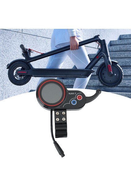 Njax-T Elektrikli Scooter Kontrol Paneli Ölçer 36V 48V Ayarlanabilir + Anahtarı Düğmesi 6pın Elektrikli Scooter Aksesuarları Için (Yurt Dışından)