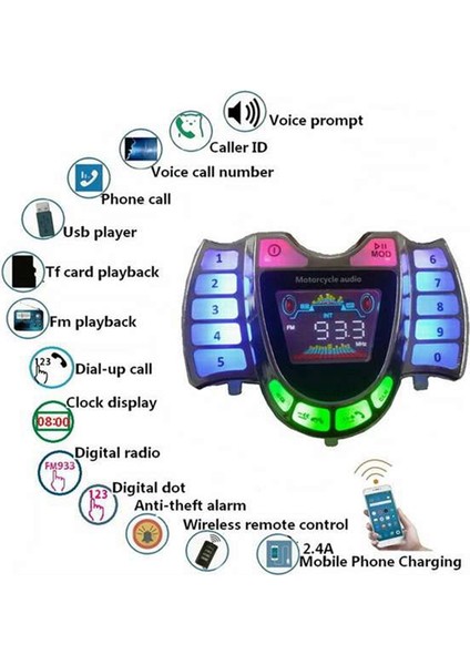 Motosiklet Ses Stereo Hoparlörler Kablosuz Bluetooth Mp3 Çalar Su Geçirmez Fm Ses Motorlu Scooter Bisiklet Atv Utv Için (Yurt Dışından) fırsatları