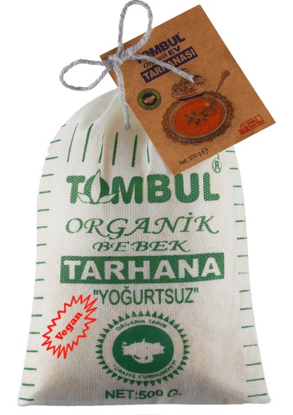 Tombul Organik Yoğurtsuz (Vegan) Bebek Tarhanası 500 gr