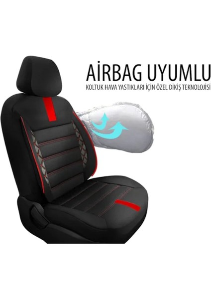 Oniks Kırmızı 2+1 Ticari Oto Koltuk Kılıfı Unıversal
