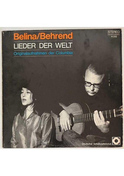 Belina & Behrend Lieder Der Welt Lp Plak (Orjinal Alman Baskı)