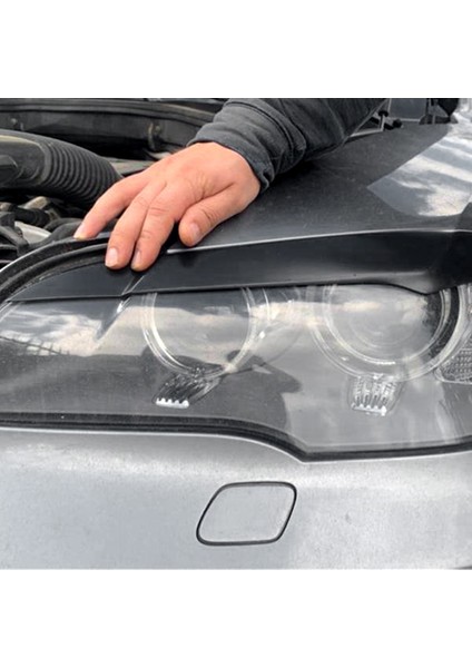Araba Ön Reçine Far Kaş Göz Kapağı Kapak Trim Için Bmw X5 E70 2007-2013 Parlak Siyah (Yurt Dışından)