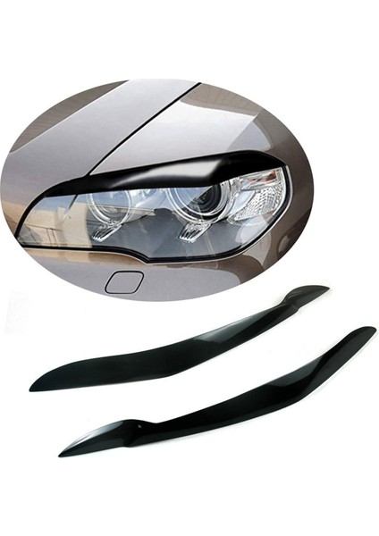 Araba Ön Reçine Far Kaş Göz Kapağı Kapak Trim Için Bmw X5 E70 2007-2013 Parlak Siyah (Yurt Dışından)