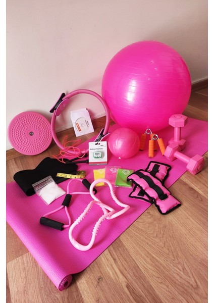 Evde Full Pilates Seti Pilates Topu Minder Çemberi Zayıflama Kemeri Dambıl Twister Yoga Plates Set