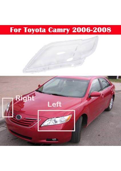 Toyota Camry 2006 2007 2008 Için Araba Sol Yan Far Şeffaf Lens Kapağı Kafa Işık Lambası Abajur Kabuk (Yurt Dışından)