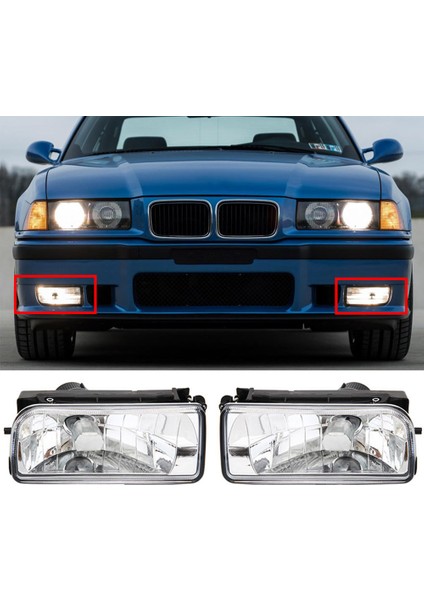 Sol ve Sağ Ön Tampon Far Sis Lambaları Konut Bmw E36 318I 318TI 1992-1998 Araba Sis Farları Füme Kapakları (Yurt Dışından)