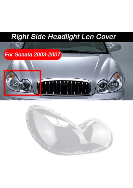 Araba Far Kabuk Lamba Gölge Şeffaf Kapak Far Cam Kafa Işık Lambası Lens Kapağı Hyundai Sonata 2003-2007 Için (Yurt Dışından)