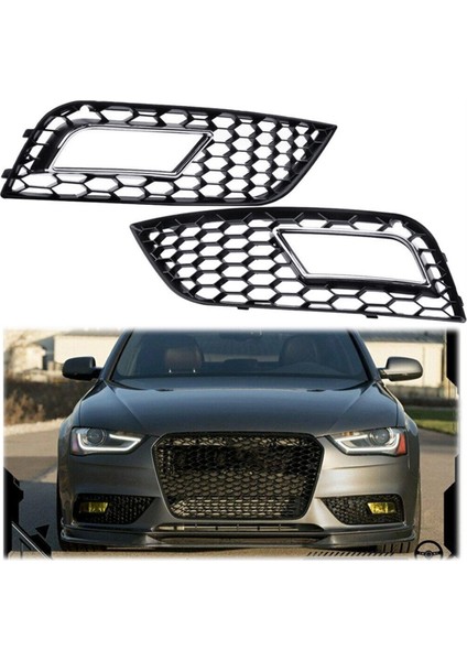 Audi A4 B8.5 Standard Edition 2013-2016 Için Siyah Ön Tampon Sis Far Kapağı Petek Izgara (Yurt Dışından)