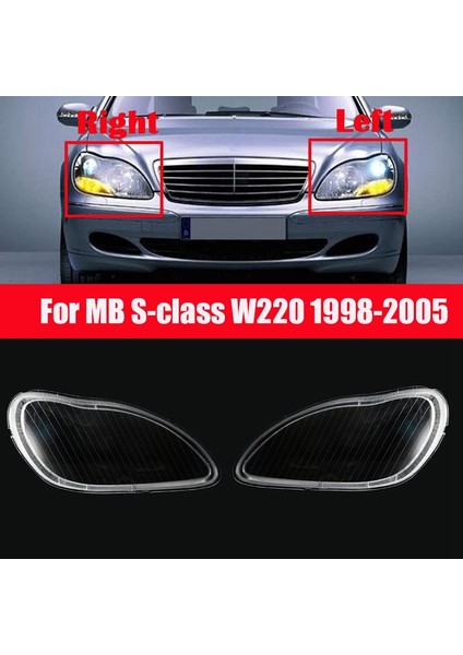 Mercedes-Benz S-Class Için W220 1998-2005 Araba Far Kapağı Şeffaf Lens Far Abajur Kabuk (Sağ Taraf) (Yurt Dışından) fiyatları