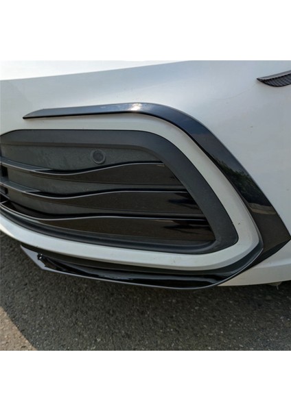 Araba Parlak Siyah Ön Tampon Spoiler Alt Izgara Sis Lambası Kaş Trim Kapakları-Vw Golf Mk8 2021 2022 (Yurt Dışından)